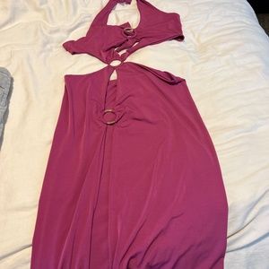 Wrap tie back slit dress